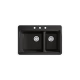 Riverby 33'' top-mount double-bowl kitchen sink