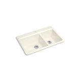 Kohler - Riverby 33'' top-mount double-bowl kitchen sink - Biscuit