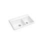 Kohler - Riverby 33'' top-mount double-bowl kitchen sink - White