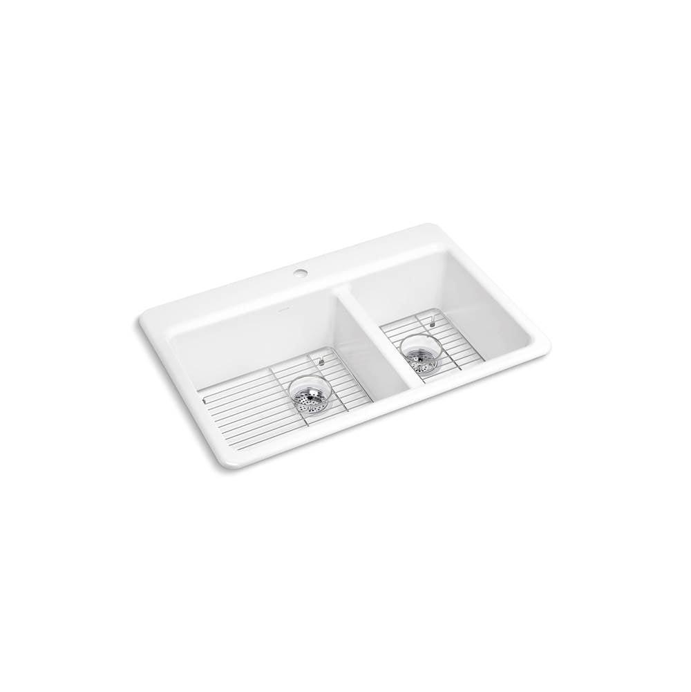 Riverby 33'' top-mount double-bowl kitchen sink