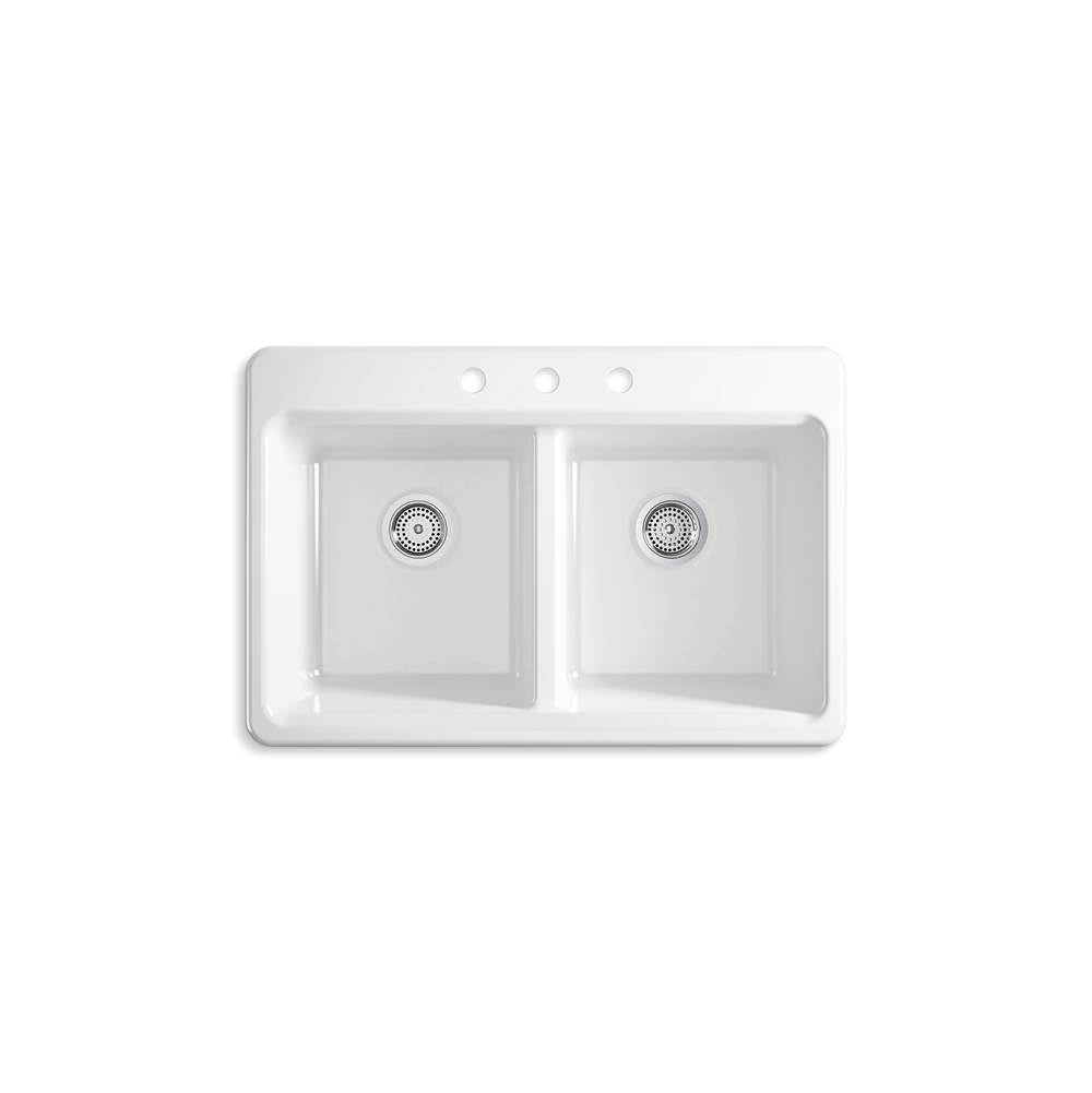 Riverby 33'' top-mount double-bowl kitchen sink
