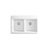 Riverby 33'' top-mount double-bowl kitchen sink