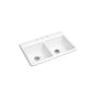 Kohler - Riverby 33'' top-mount double-bowl kitchen sink - White