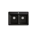 Riverby 33'' top-mount double-bowl kitchen sink