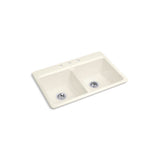 Kohler - Riverby 33'' top-mount double-bowl kitchen sink - Biscuit