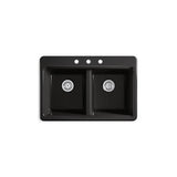 Riverby 33'' top-mount double-bowl kitchen sink