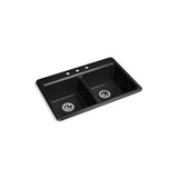 Kohler - Riverby 33'' top-mount double-bowl kitchen sink - Black