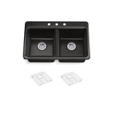 Riverby 33'' top-mount double-bowl kitchen sink