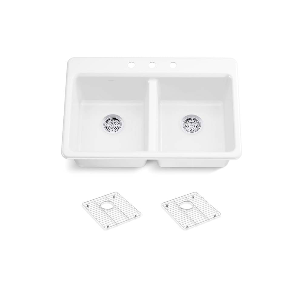 Riverby 33'' top-mount double-bowl kitchen sink