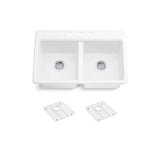 Riverby 33'' top-mount double-bowl kitchen sink