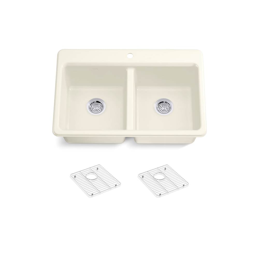 Riverby 33'' top-mount double-bowl kitchen sink