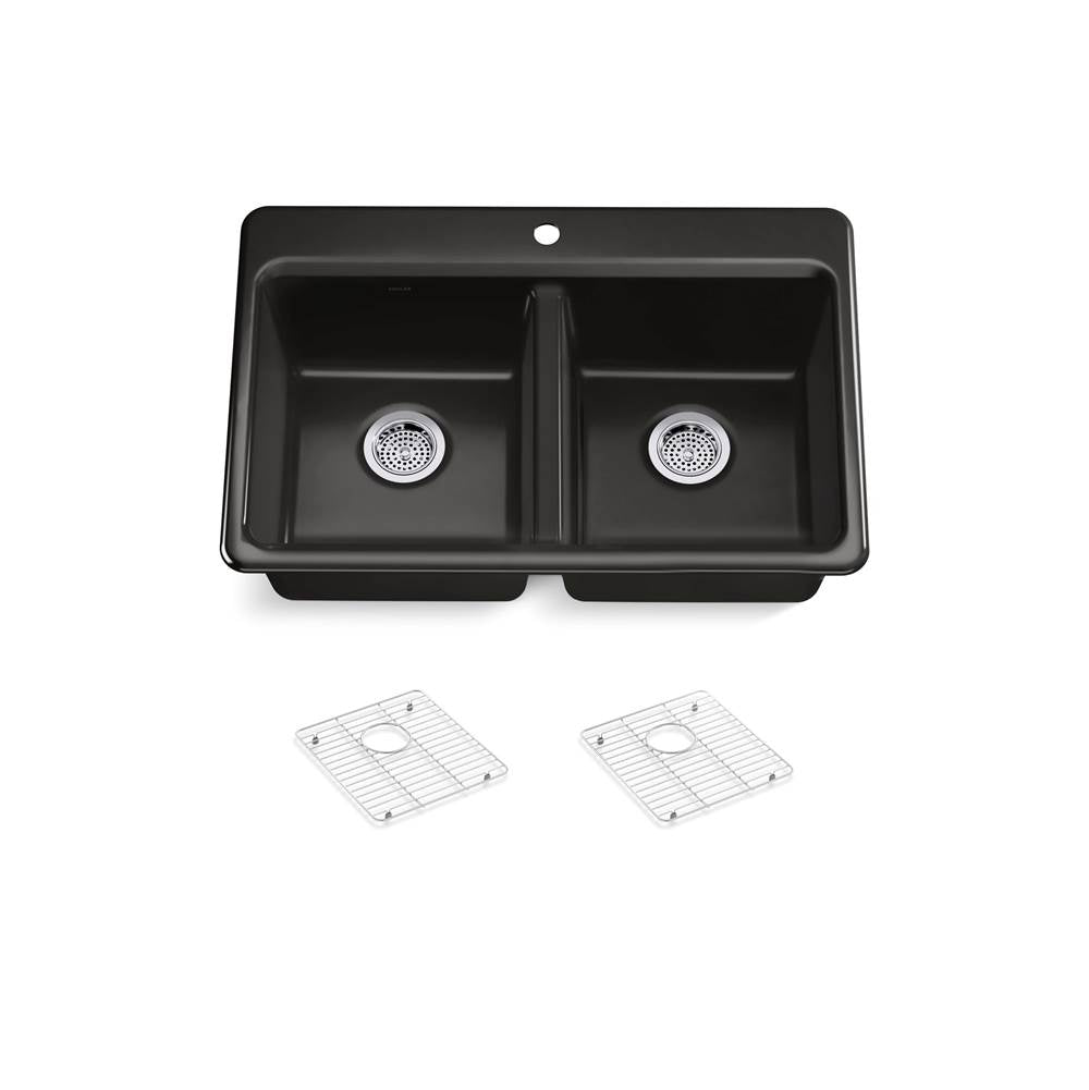 Riverby 33'' top-mount double-bowl kitchen sink