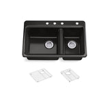 Riverby 33'' top-mount double-bowl kitchen sink