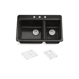 Riverby 33'' top-mount double-bowl kitchen sink