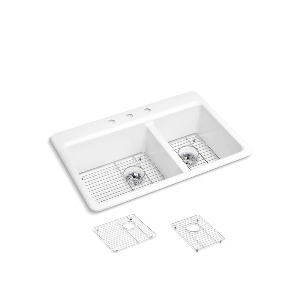Riverby 33'' top-mount double-bowl kitchen sink