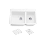 Riverby 33'' top-mount double-bowl kitchen sink