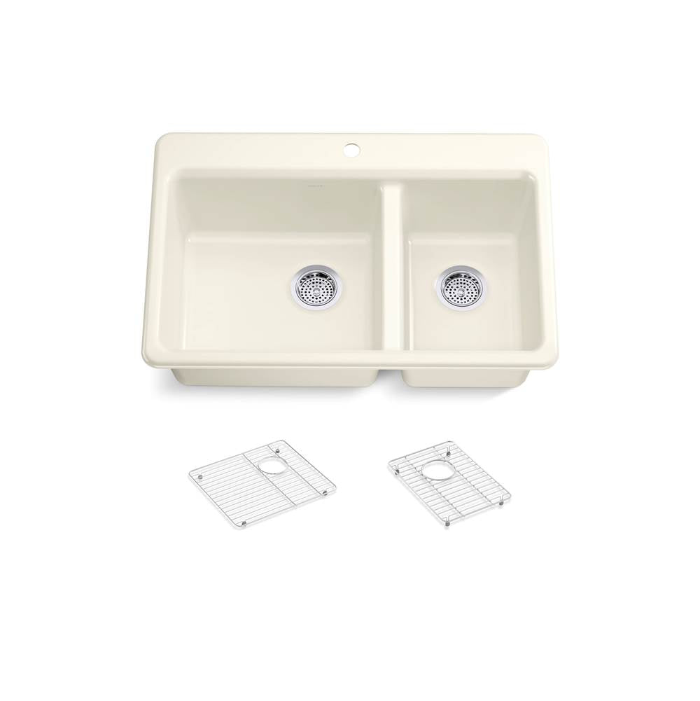Riverby 33'' top-mount double-bowl kitchen sink