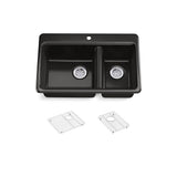 Riverby 33'' top-mount double-bowl kitchen sink