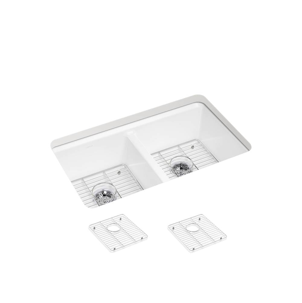 Riverby 33'' undermount double-bowl kitchen sink