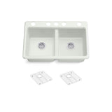 Riverby 33'' undermount double-bowl kitchen sink