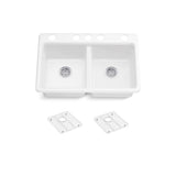 Riverby 33'' undermount double-bowl kitchen sink