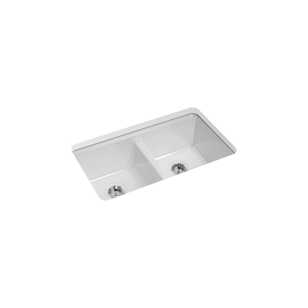 Kohler - Riverby 33'' undermount double-bowl kitchen sink - Ice Grey