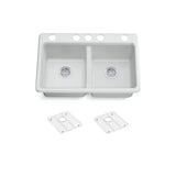 Riverby 33'' undermount double-bowl kitchen sink