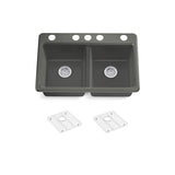 Riverby 33'' undermount double-bowl kitchen sink