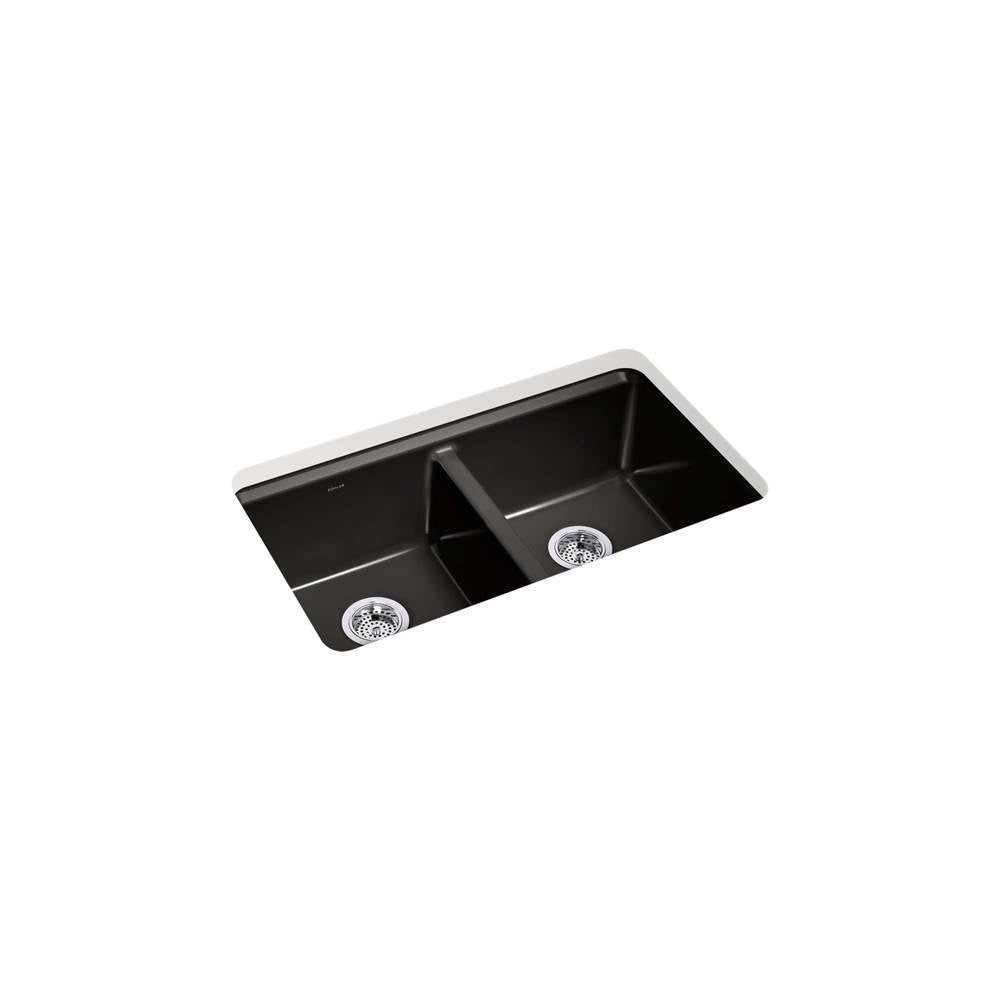 Kohler - Riverby 33'' undermount double-bowl kitchen sink - Black