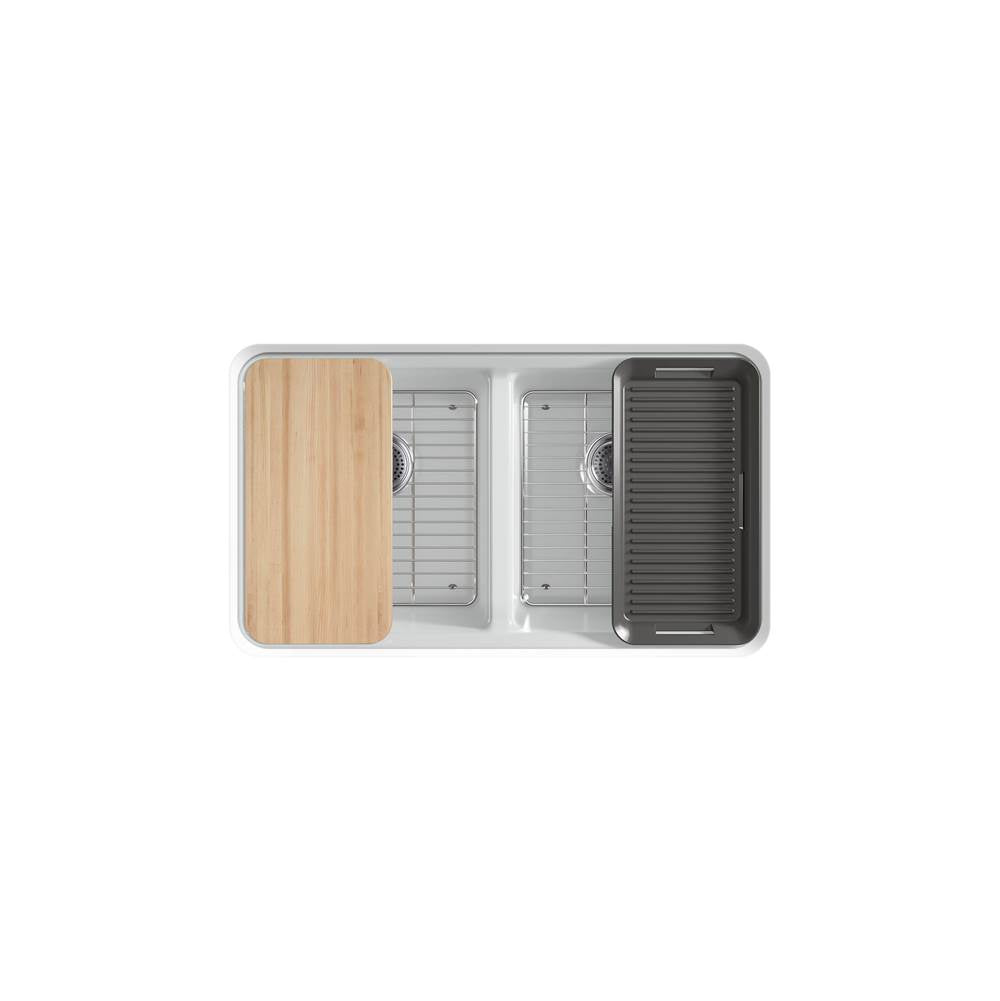 Riverby 33'' undermount double-bowl workstation kitchen sink