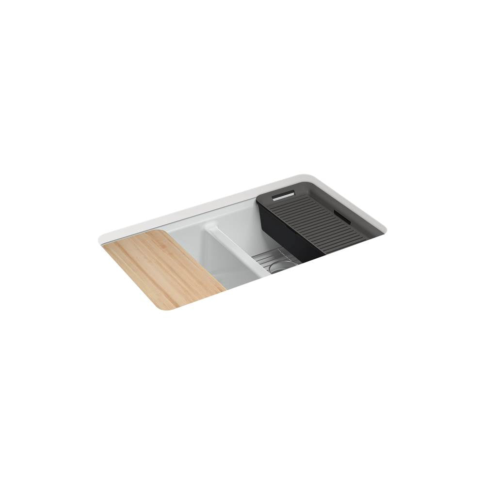 Riverby 33'' undermount double-bowl workstation kitchen sink