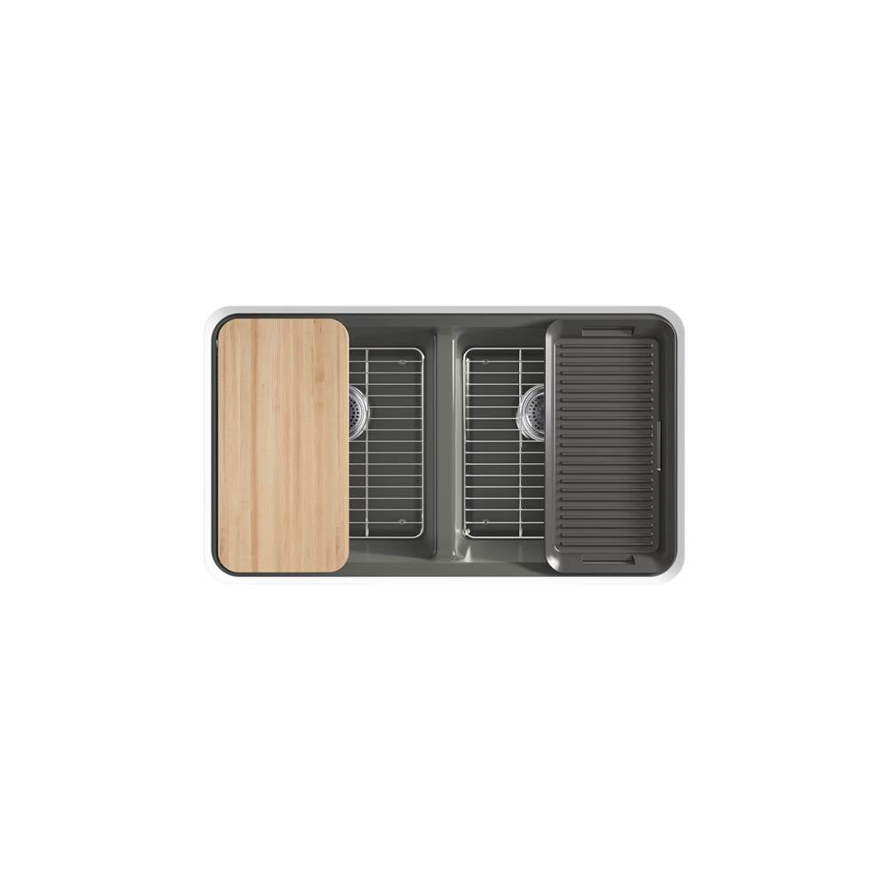 Riverby 33'' undermount double-bowl workstation kitchen sink