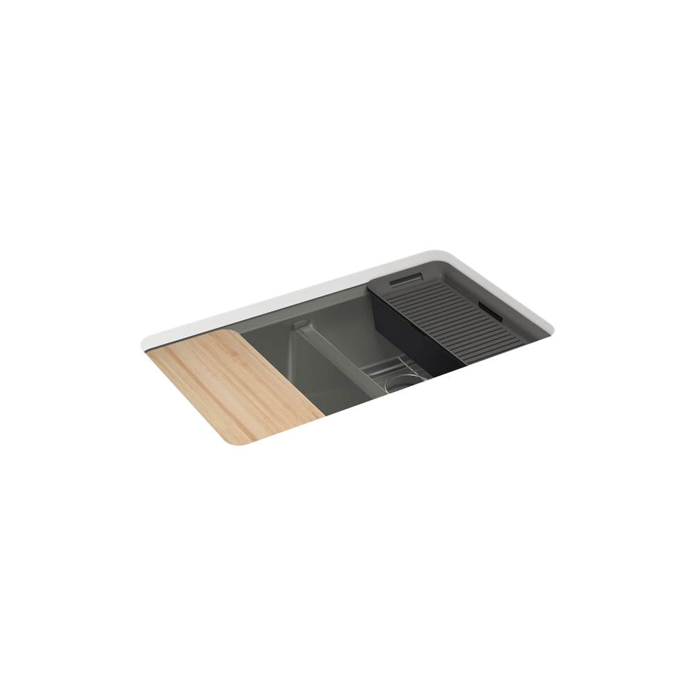 Riverby 33'' undermount double-bowl workstation kitchen sink