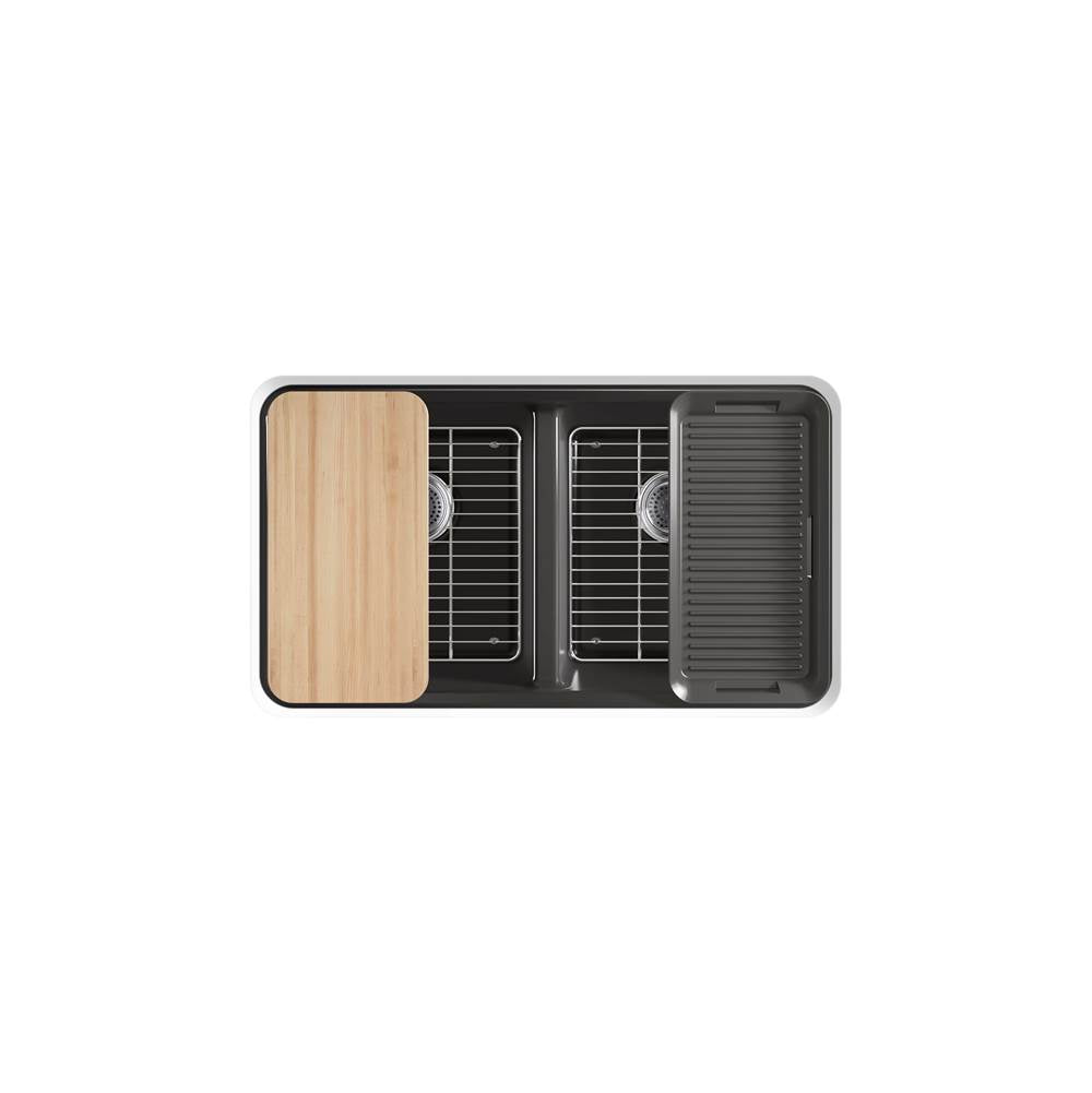 Riverby 33'' undermount double-bowl workstation kitchen sink