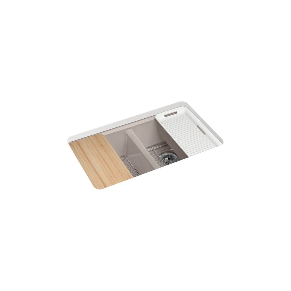 Riverby 33'' undermount double-bowl workstation kitchen sink