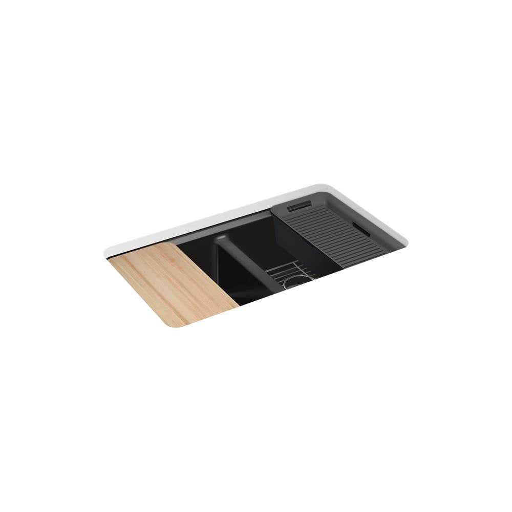 Riverby 33'' undermount double-bowl workstation kitchen sink