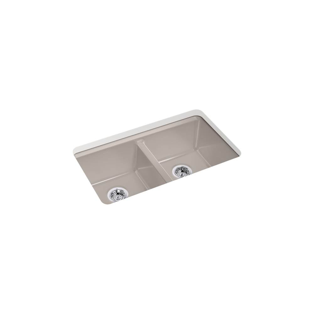 Kohler - Riverby 33'' undermount double-bowl kitchen sink - Truffle