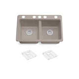 Riverby 33'' undermount double-bowl kitchen sink