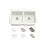 Riverby 33'' undermount double-bowl workstation kitchen sink