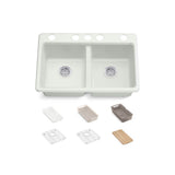 Riverby 33'' undermount double-bowl workstation kitchen sink