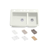 Riverby 33'' undermount double-bowl workstation kitchen sink