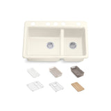 Riverby 33'' undermount double-bowl workstation kitchen sink