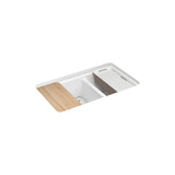 Riverby 33'' undermount double-bowl workstation kitchen sink