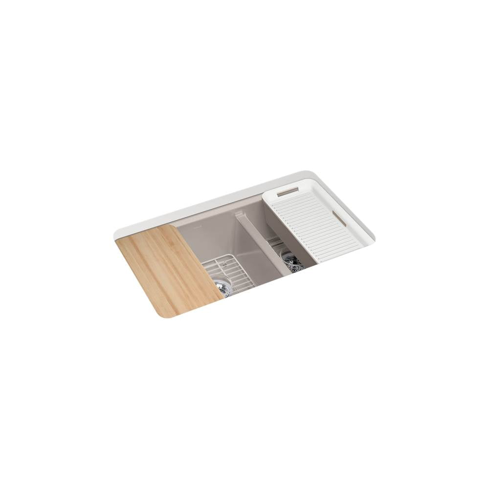 Riverby 33'' undermount double-bowl workstation kitchen sink