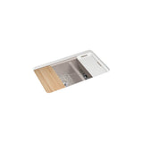 Riverby 33'' undermount double-bowl workstation kitchen sink