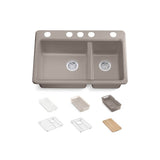 Riverby 33'' undermount double-bowl workstation kitchen sink