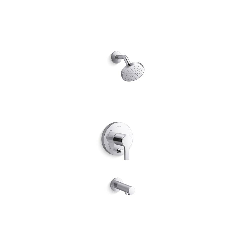 Kohler - Elate Rite-Temp Bath And Shower Trim Kit With Push-Button Diverter 1.5 GPM - Polished Chrome