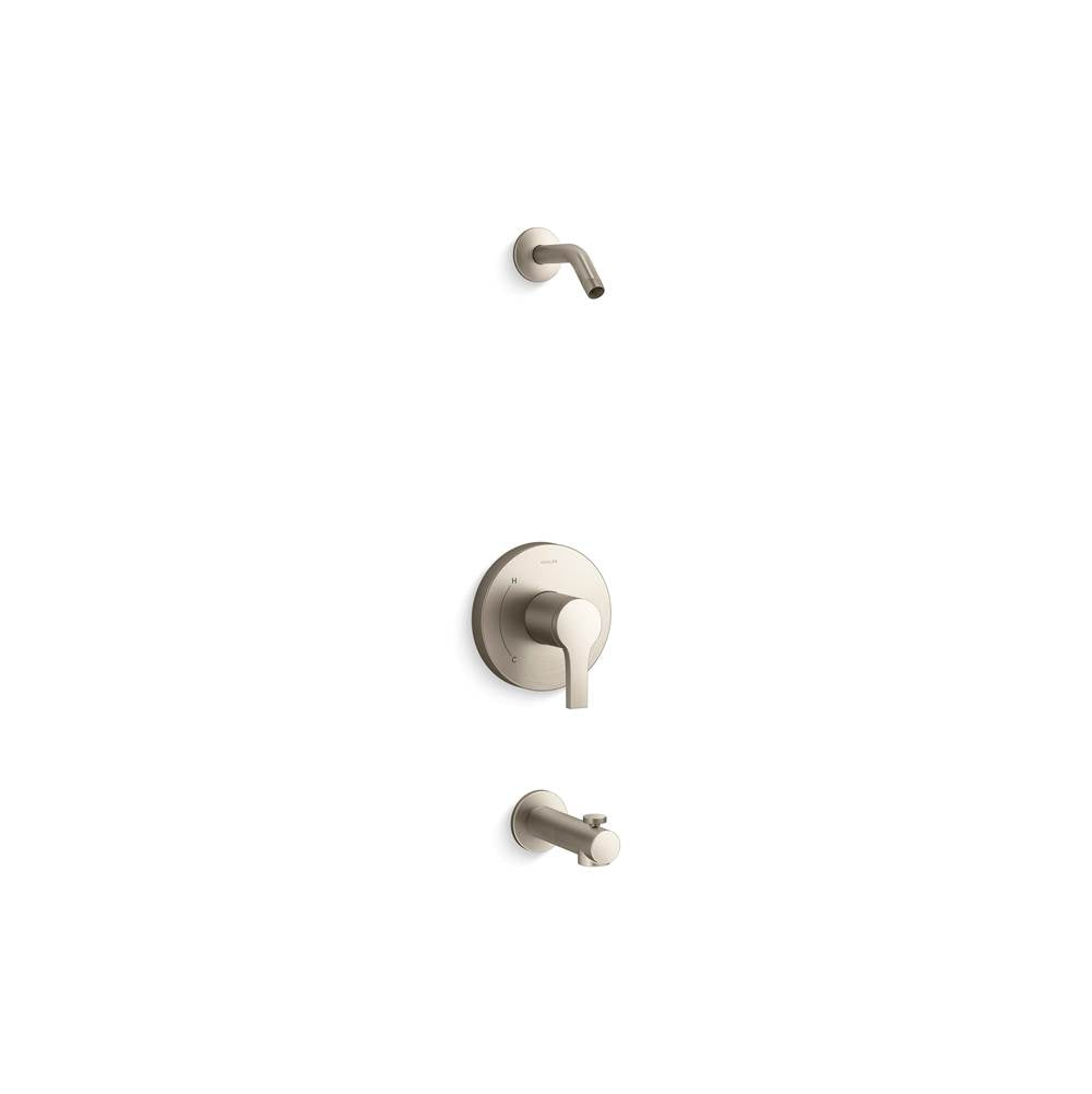 Kohler - Elate Rite-Temp Bath And Shower Trim Kit Without Showerhead - Vibrant Brushed Nickel
