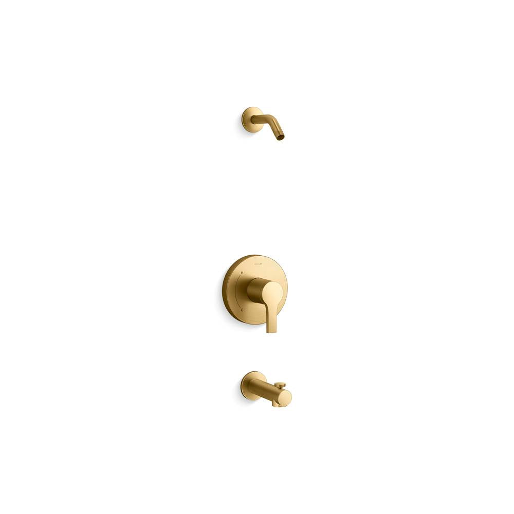 Kohler - Elate Rite-Temp Bath And Shower Trim Kit Without Showerhead - Vibrant Brushed Moderne Brass