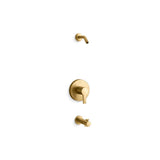 Kohler - Elate Rite-Temp Bath And Shower Trim Kit Without Showerhead - Vibrant Brushed Moderne Brass